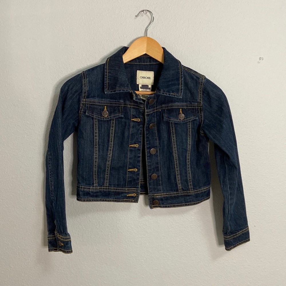 Jean Jacket cropped, girls size 7-8, Cherokee